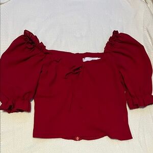 Elegant Red Off-Shoulder Women's Top
